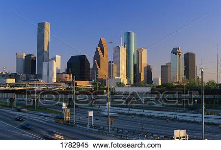 Stock Photography - City roads with city skyline. Fotosearch
