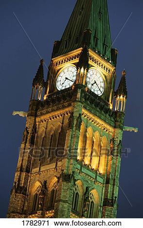 Stock Image - Clock Tower of Canadian Parliament Buildings. Fotosearch