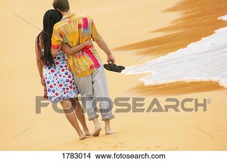Couple walking on a beach View Large Photo Image Picture - Couple walking on a beach. Fotosearch