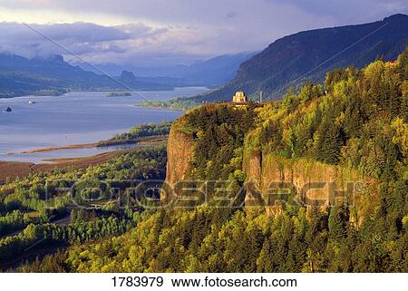 Crown Point view, Columbia River Gorge View Large Photo Image Stock Photo - Crown Point view, Columbia River Gorge. Fotosearch