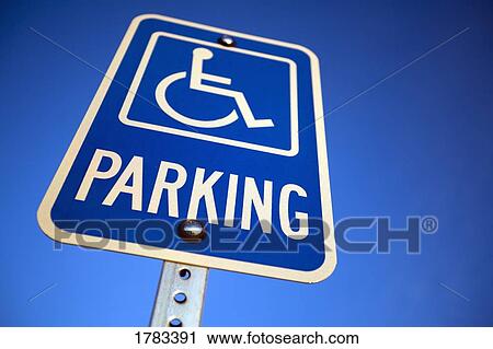 Stock Image - Disabled handicapped parking sign. Fotosearch