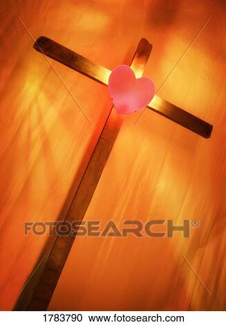 Stock Image - Heart on cross. Fotosearch