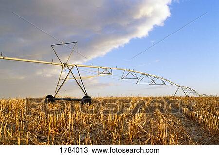 Stock Image - Irrigation machinery in field. Fotosearch