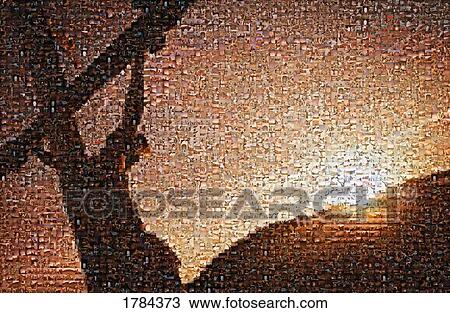 Stock Image - Jesus on Cross mosaic. Fotosearch