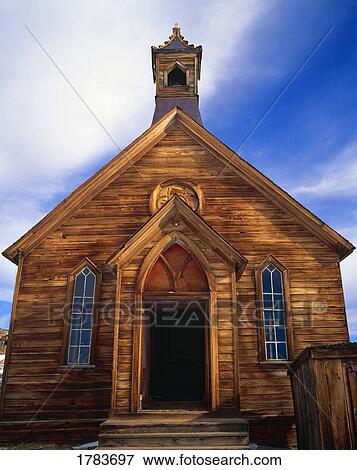 Stock Photo - Old church in Bodie Ghost Town, Bodie State Park. Fotosearch