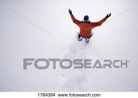 Picture - Person lost in snow. Fotosearch