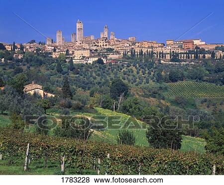 Stock Photo - Quaint Tuscan town. Fotosearch