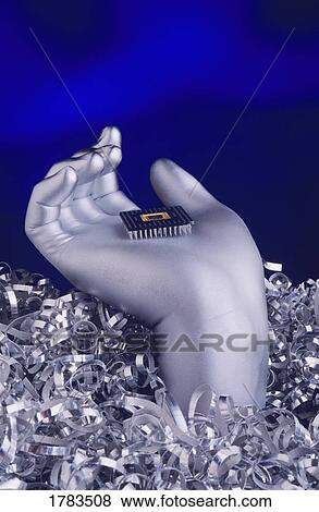 Silver Hand holding Computer Chip View Large Photo Image Stock Photo - Silver Hand holding Computer Chip. Fotosearch