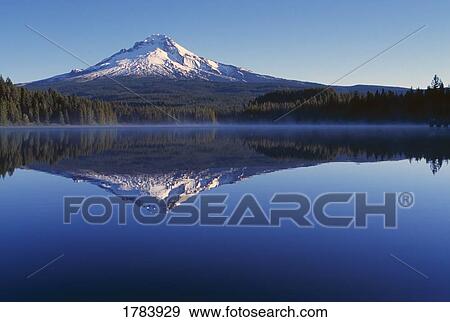 Stock Photo - Trillium Lake Reflection, Mount Hood National Forest.. Fotosearch