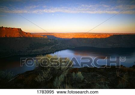 Stock Photography - View of Mount Jefferson from Lake Billy Chinook. Fotosearch