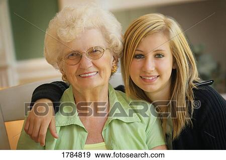 Grandmother and granddaughter View Large Photo Image Stock Photo - Grandmother and granddaughter. Fotosearch