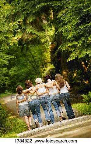 Stock Image - Group of teenage girls. Fotosearch