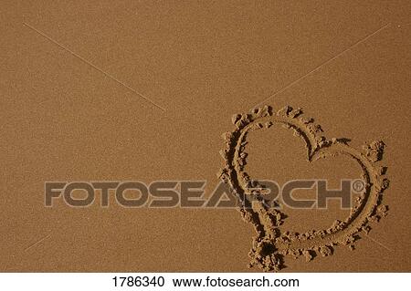 Heart in sand View Large Photo Image Stock Image - Heart in sand. Fotosearch