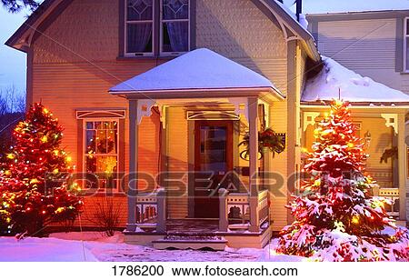 Stock Image - Home decorated for Christmas. Fotosearch