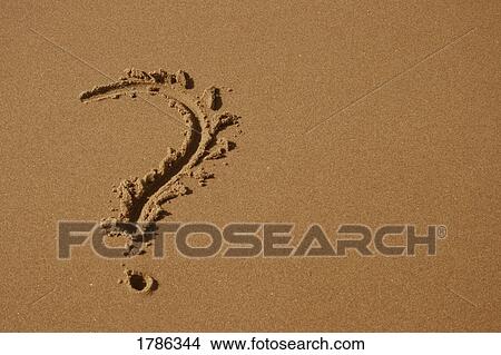 Question mark in the sand View Large Photo Image Picture - Question mark in the sand. Fotosearch