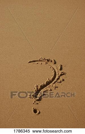 Question mark in the sand View Large Photo Image Stock Photography - Question mark in the sand. Fotosearch