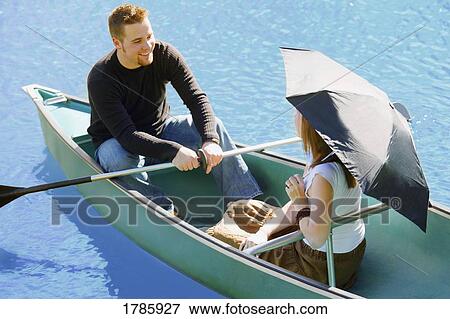 Stock Photo - Romantic canoe. Fotosearch