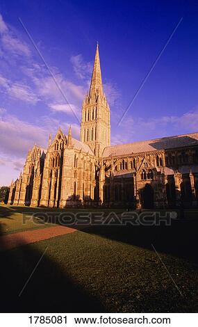Stock Image - Salisbury Cathedral, Salisbury, England. Fotosearch