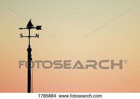 Picture - Silhouette of weather vane. Fotosearch