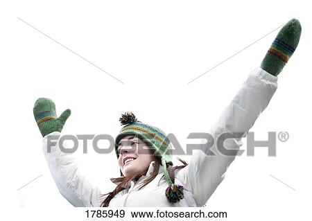 Woman raising her hands View Large Photo Image Stock Photo - Woman raising her hands. Fotosearch