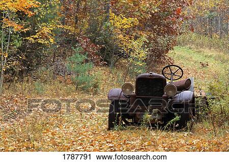 Stock Image - Abandoned tractor. Fotosearch