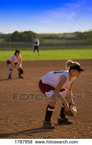 Baseball outfielders in position View Large Photo Image Stock Photo - Baseball outfielders in position. Fotosearch
