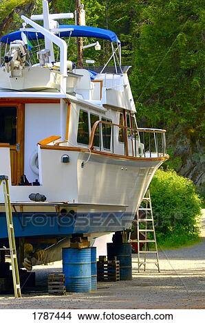 Picture - Boat in dry-dock. Fotosearch