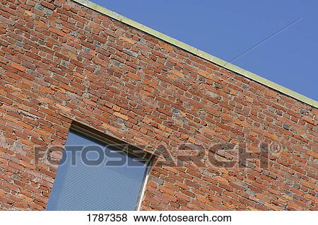 Brick wall and sky View Large Photo Image Stock Photo - Brick wall and sky. Fotosearch