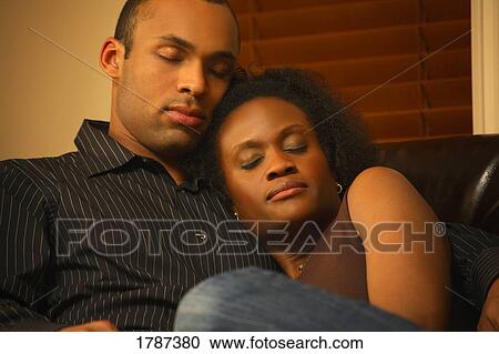 Stock Image - Couple sleeping. Fotosearch