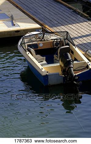 Docked speed boat View Large Photo Image Stock Image - Docked speed boat. Fotosearch