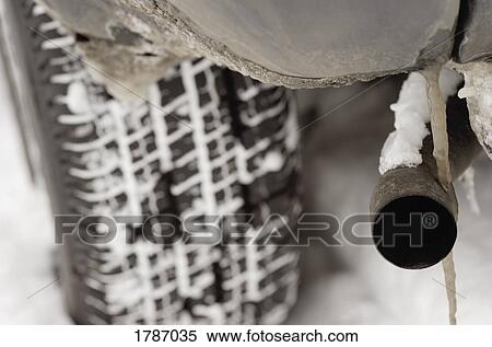 Exhaust pipe in winter View Large Photo Image Stock Photography - Exhaust pipe in winter. Fotosearch