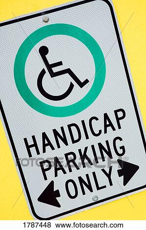 Handicap parking sign View Large Photo Image Stock Photo - Handicap parking sign. Fotosearch