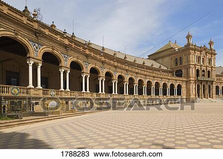 Plaza de España, Seville, Spain View Large Photo Image Stock Image - Plaza de España, Seville, Spain. Fotosearch