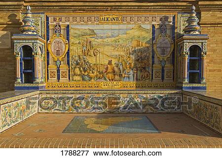 Plaza de España, Seville, Spain View Large Photo Image Stock Photo - Plaza de España, Seville, Spain. Fotosearch
