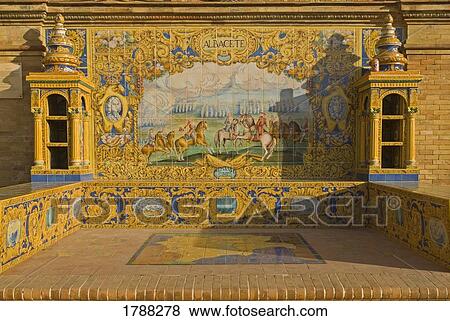 Plaza de España, Seville, Spain View Large Photo Image Stock Photo - Plaza de España, Seville, Spain. Fotosearch