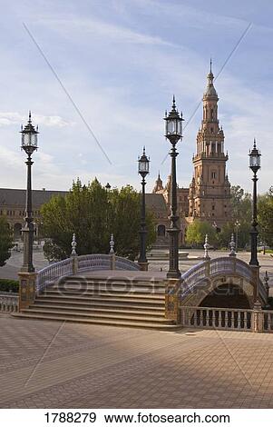 Plaza de España, Seville, Spain View Large Photo Image Stock Photo - Plaza de España, Seville, Spain. Fotosearch