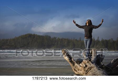 Raised hands on the beach View Large Photo Image Stock Image - Raised hands on the beach. Fotosearch