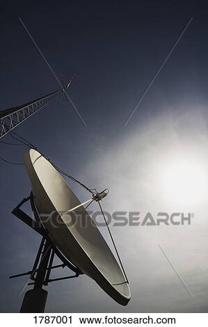Satellite dish and tower View Large Photo Image Stock Image - Satellite dish and tower. Fotosearch