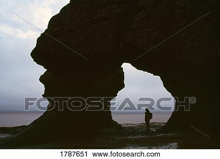 Stock Image - Silhouette of hiker. Fotosearch