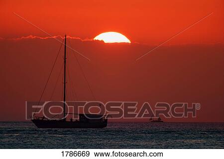 Stock Photo - Silhouetted boats. Fotosearch