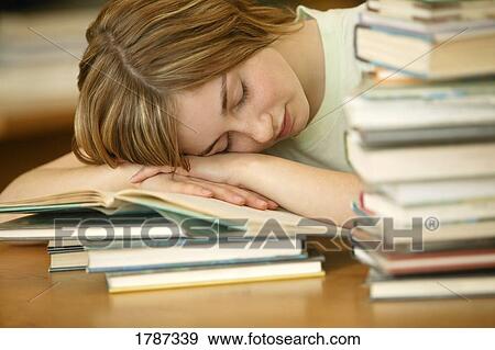 Stock Photo - Sleeping student. Fotosearch