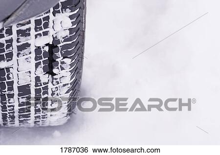 Stock Photograph - Snowy tire. Fotosearch