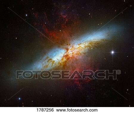 Stock Photograph - Starburst Galaxy M82. Fotosearch