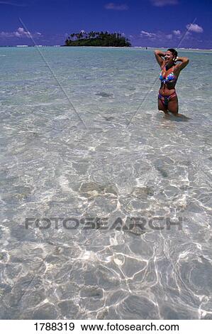 Tourist in the water at Raratonga Islands View Large Photo Image Stock Photo - Tourist in the water at Raratonga Islands. Fotosearch