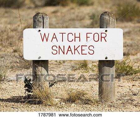 Stock Image - Watch for snakes sign. Fotosearch