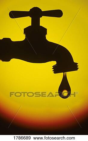 Stock Photo - Water Faucet and drop. Fotosearch