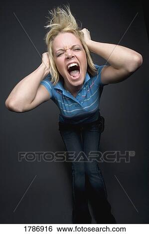 Woman screaming with frustration View Large Photo Image Stock Photograph - Woman screaming with frustration. Fotosearch