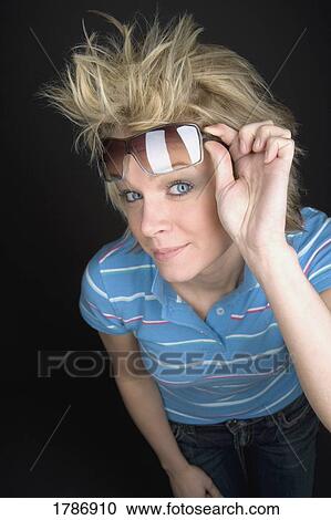 Stock Image - Woman with sunglasses. Fotosearch