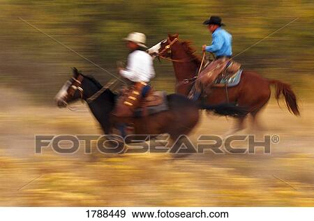 Cowboys on horseback, blurred motion View Large Photo Image Stock Photo - Cowboys on horseback, blurred motion. Fotosearch