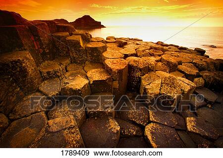 Stock Photo - Giant's Causeway and Sea. Fotosearch